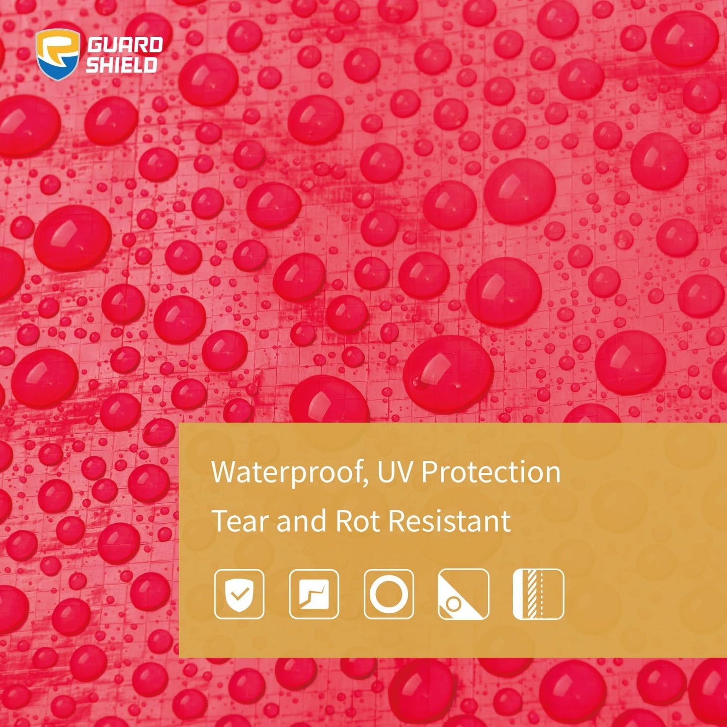 GUARD SHIELD Red Tarp 6x8 Feet Tarps High Visibility Outdoor Poly Cover Lightweight 6mil
