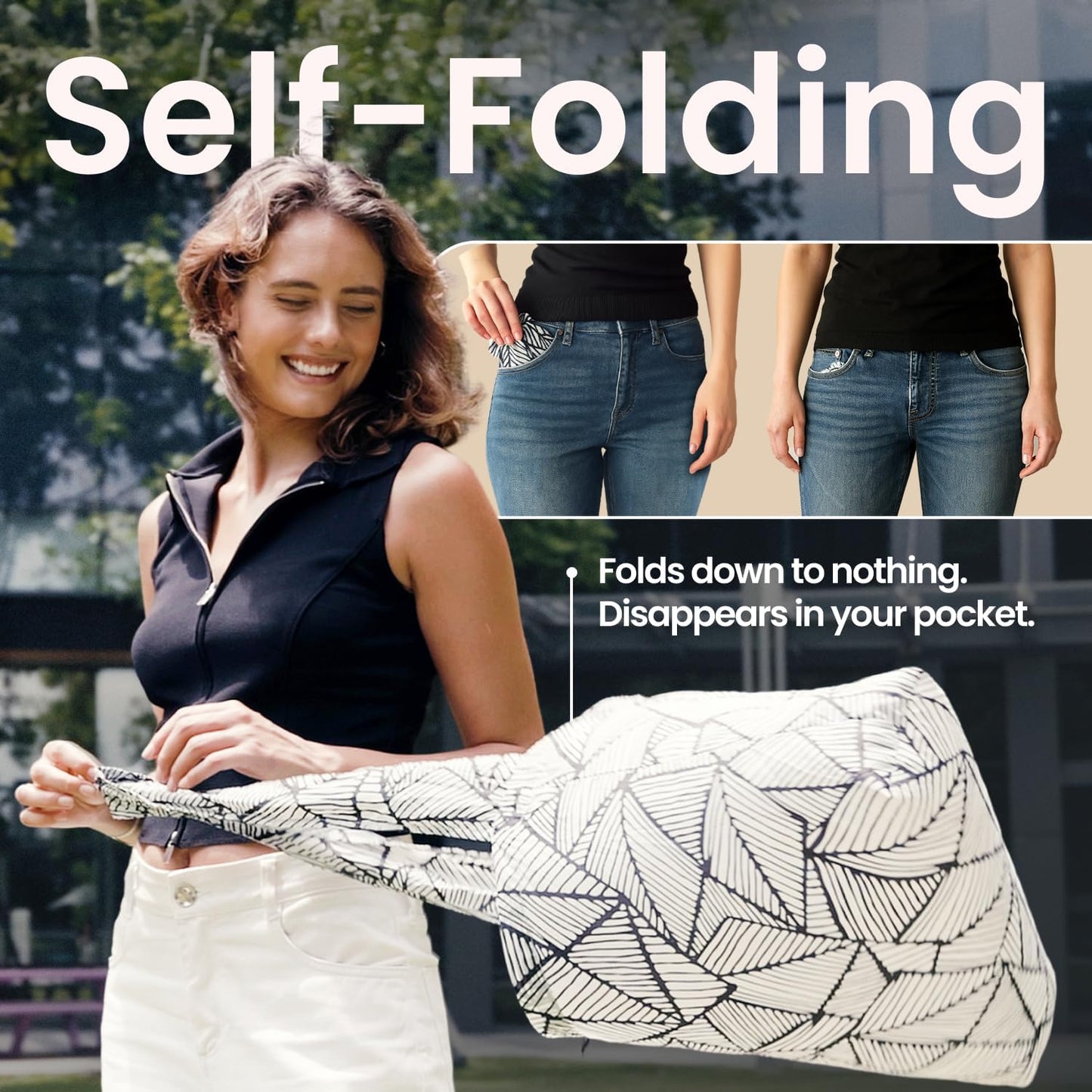Nanobag Ultra-Lightweight Foldable Sling for Women & Men, Reusable Grocery & Travel Bag, Packable Collapsible Compact Market Crossbody (Sling Duck)