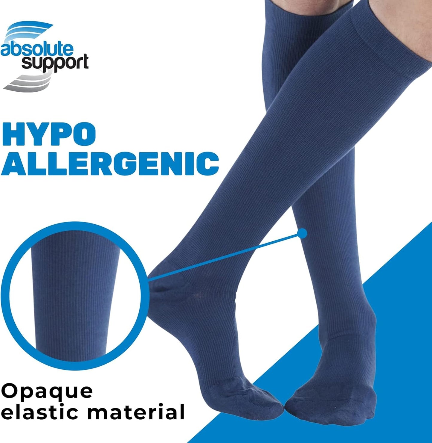 ABSOLUTE SUPPORT Cotton Compression Socks for Women & Men 20-30 mmhg Knee High