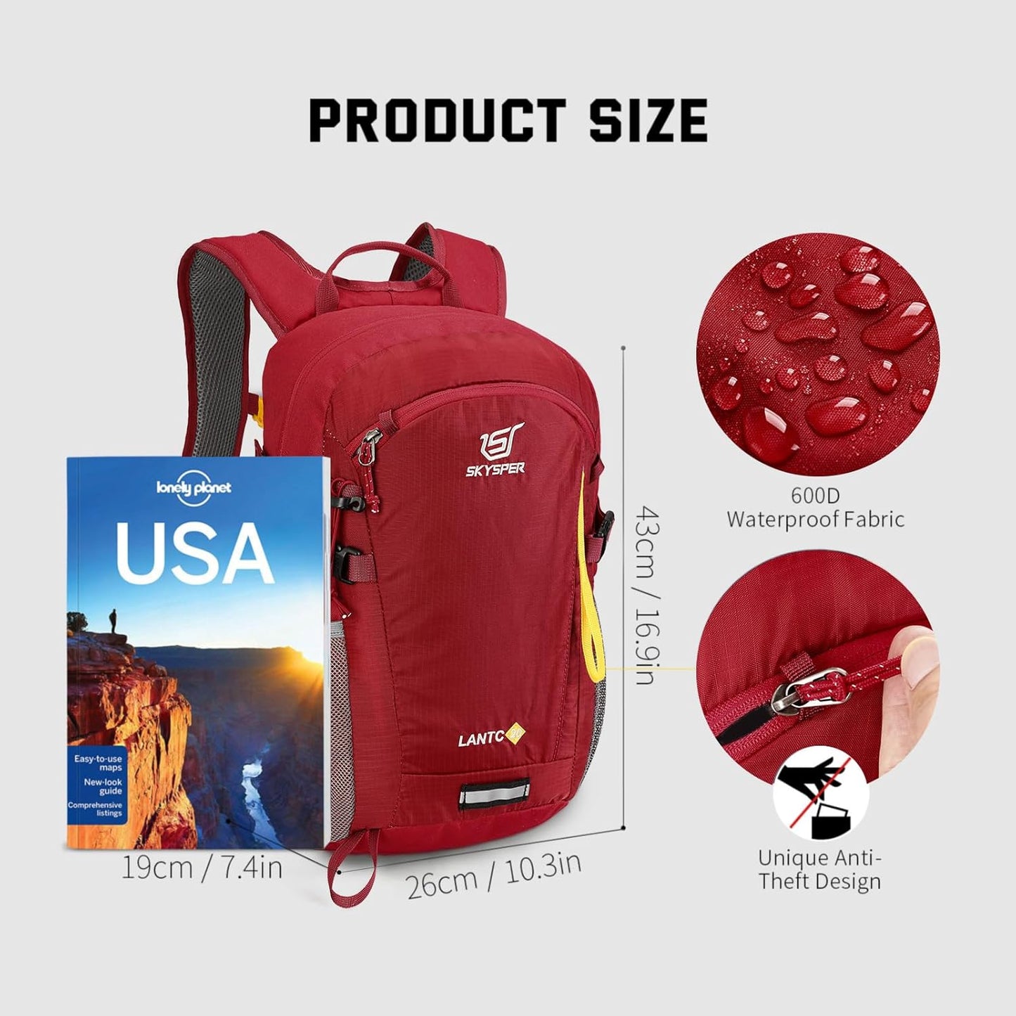 SKYSPER Small Hiking Backpack, 20L Lightweight Travel Backpacks Hiking Daypack for Women Men