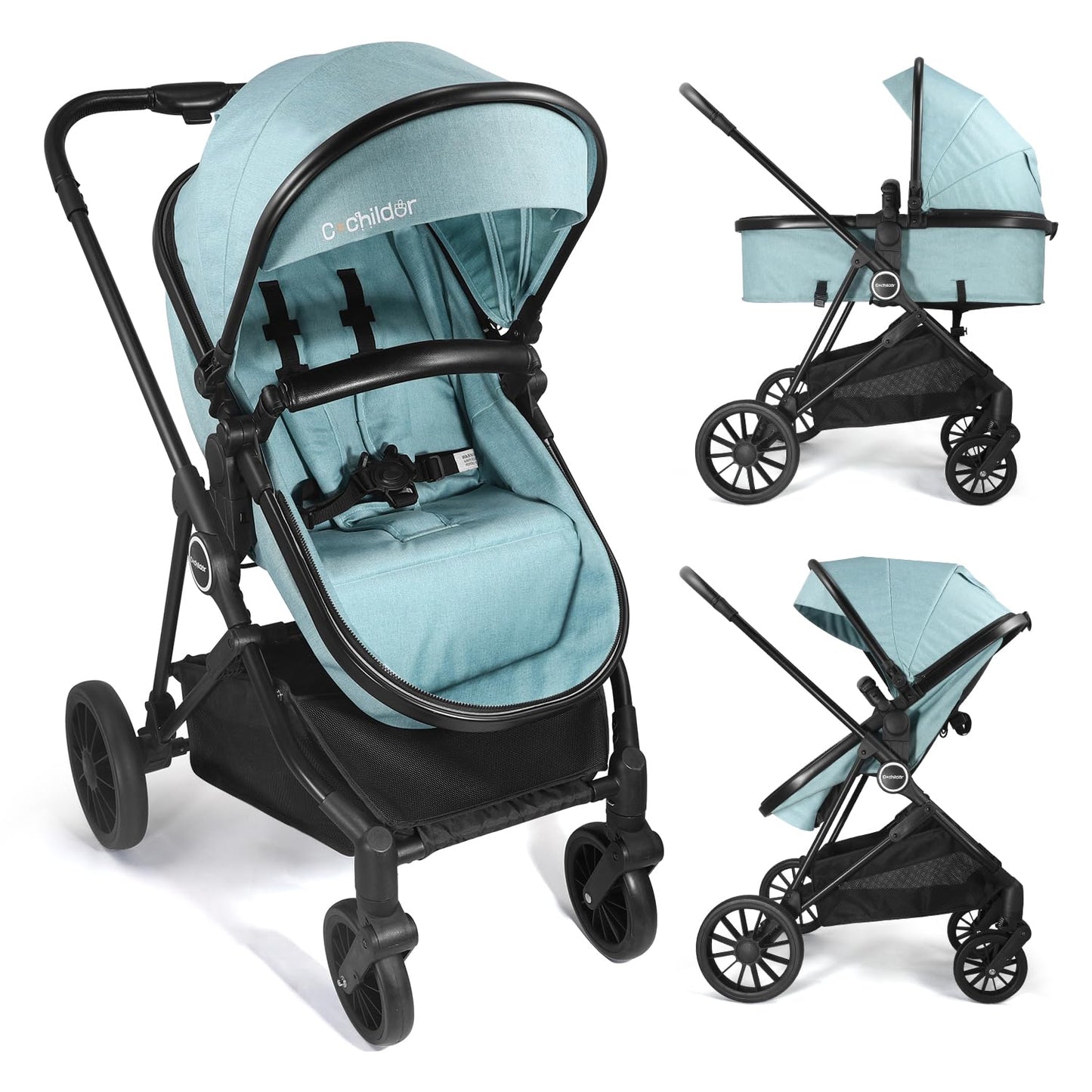 Lite 2.0 Baby Stroller with Newborn Mode, 2-in-1 Foldable Infant Stroller with Reversible Seat and UPF 50+ Canopy
