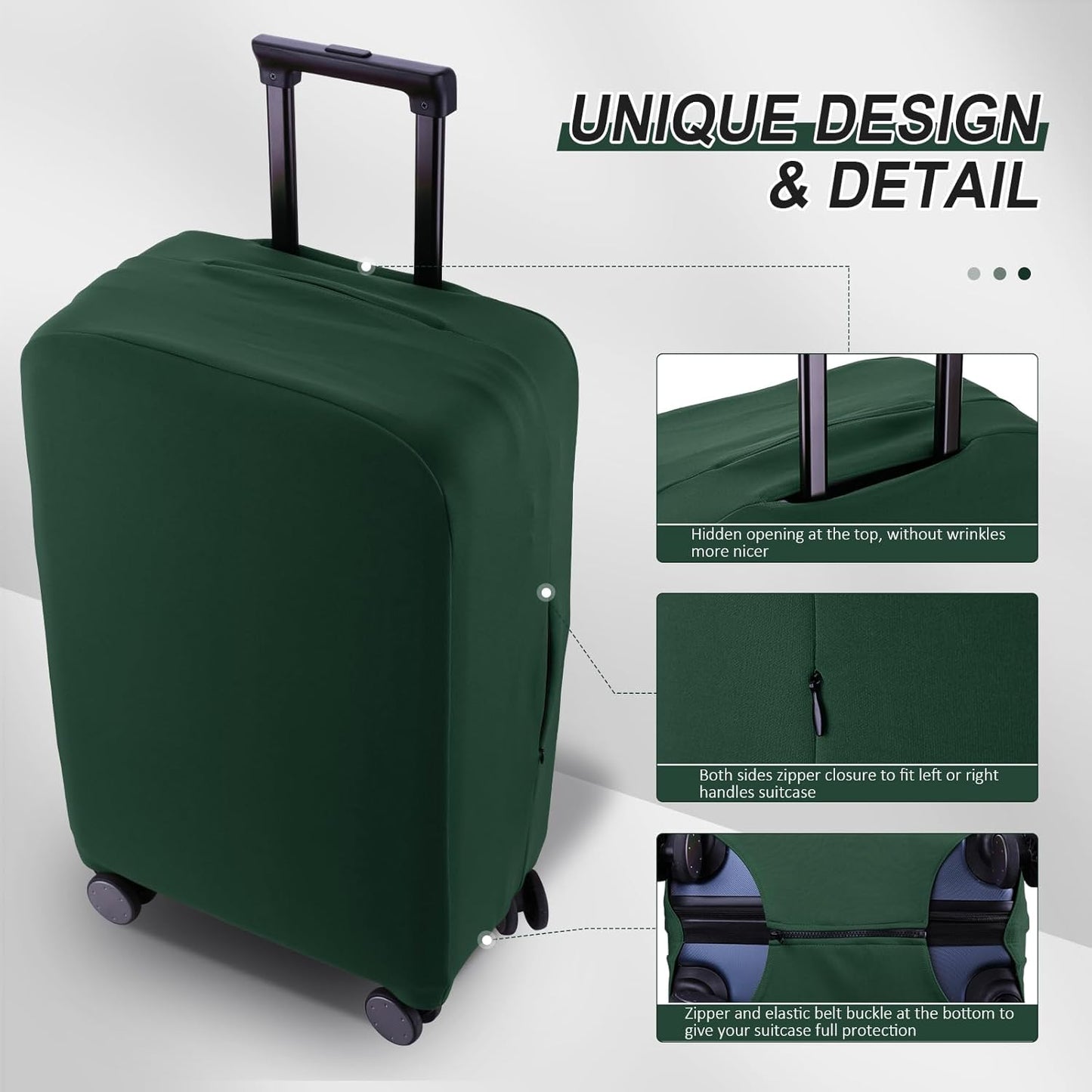 Travel Luggage Cover Suitcase Protector Scratch-Resistant Fit 19-31 Inch Suitcase, Not Included Suitcase (Avocado Green, XL(28-29 inch))