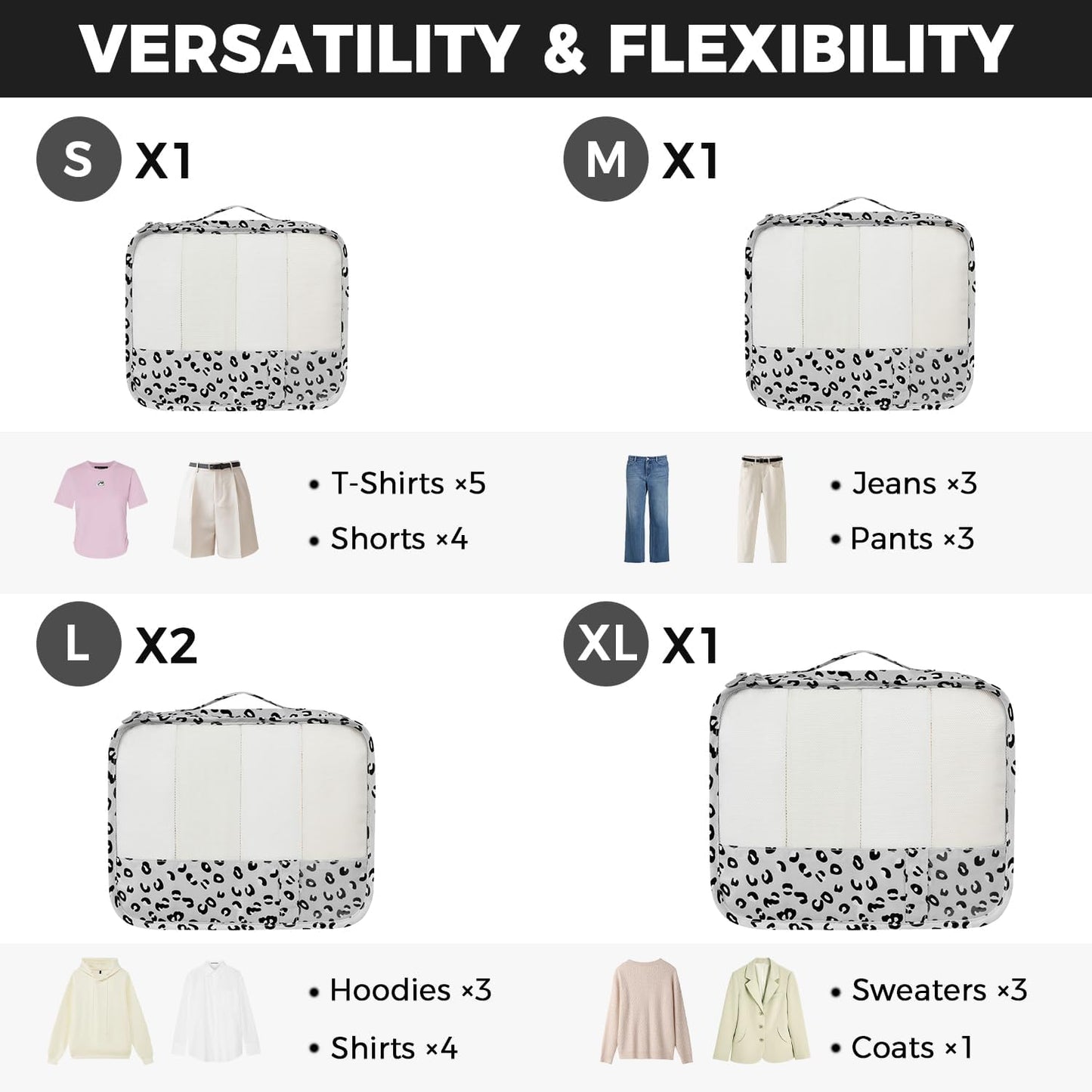 BAGAIL 9 Set Packing Cubes Luggage Packing Organizers for Travel Accessories