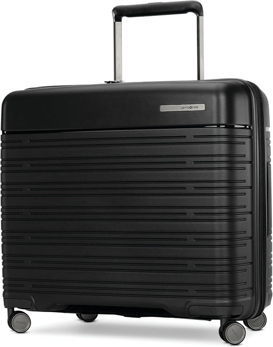 Samsonite Elevation Plus - Medium Hardside Luggage - Scratch Resistant Polypropylene Shell, RightHeight™ Adjustable Handle, Integrated AirTag Holder, TSA Lock, WetPak™ Compartment - Triple Black