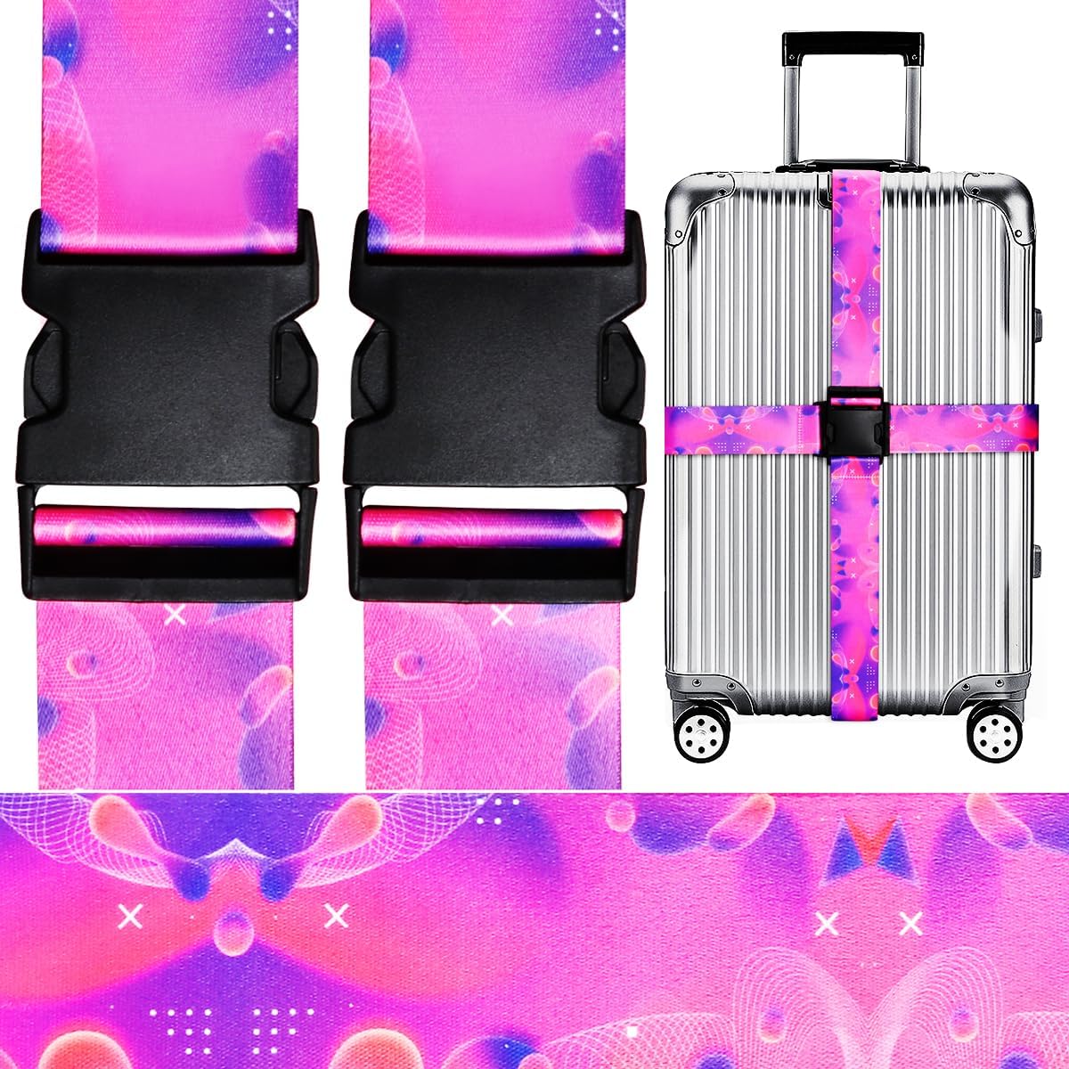 Adjustable Travel Luggage Strap Suitcase Belt Travel Bag Accessories 1.96 in W x 6.23 ft L