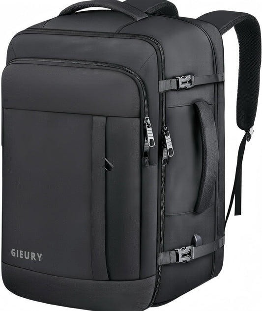 55L Carry On Backpack, Extra Large Travel Backpack for Men & Women, Expandable 60L Big Capacity Bag For Airplanes, Travel Gifts for Men Women, Fits 18.4 Inch Laptop, Luggage Suitcase Daypack, Black