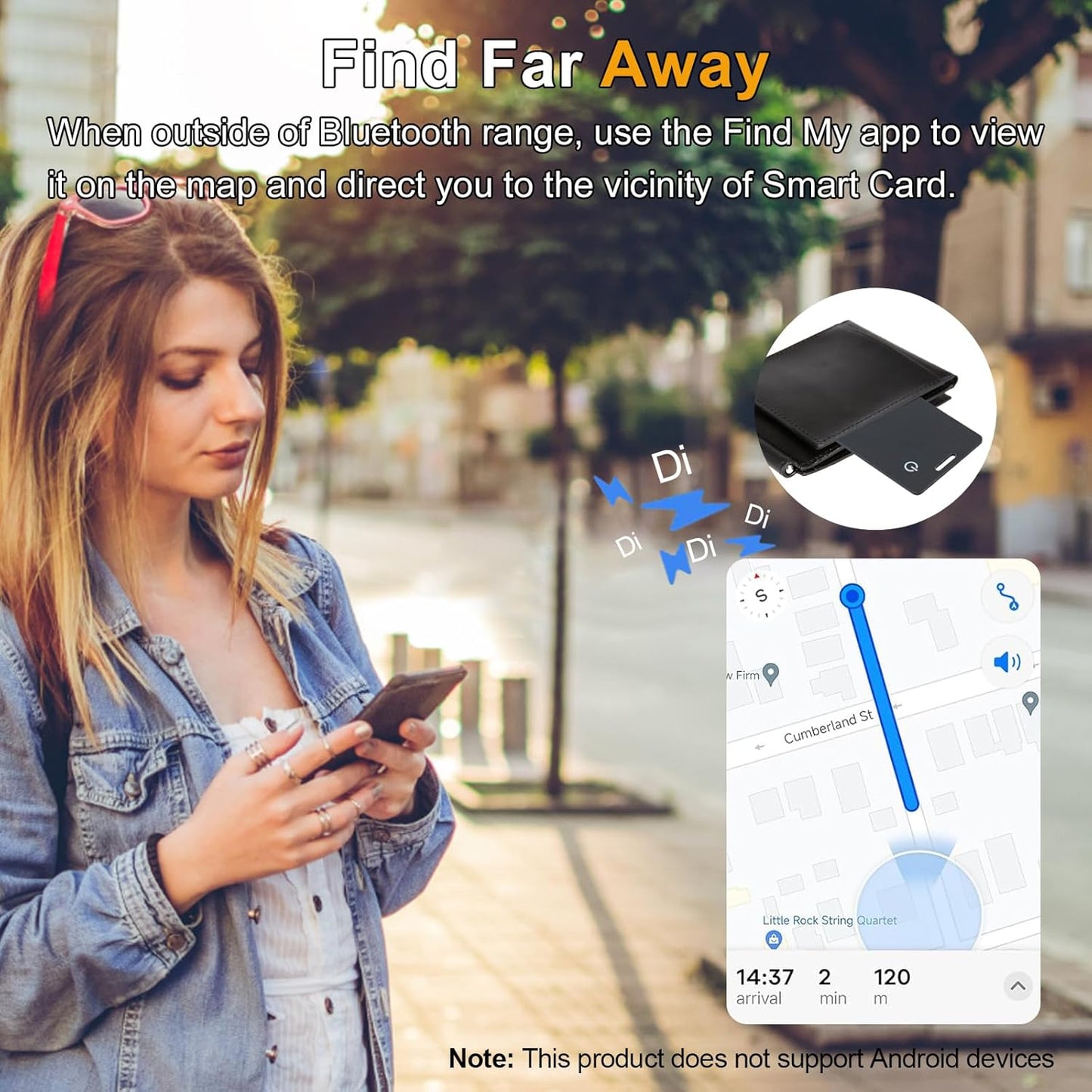 [Apple MFi Certified] LBPRT Air Card Tag Rechargeable Wallet Tracker Thin 1.6mm, Item Finder Work with Apple Find My APP (iOS Only, Android not Supported) Smart Locator for Luggage Suitcase, Purse,Bag