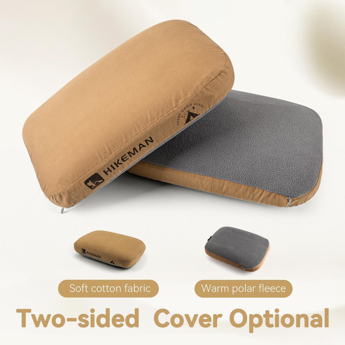 HIKEMAN Camping Memory Foam Pillow - Ultralight Travel Backpacking Ergonomic Pillow with Removable Cover,Neck Lumbar Support for Outdoor Camp,Sport,Hiking,Backpacking Sleep (Purple)