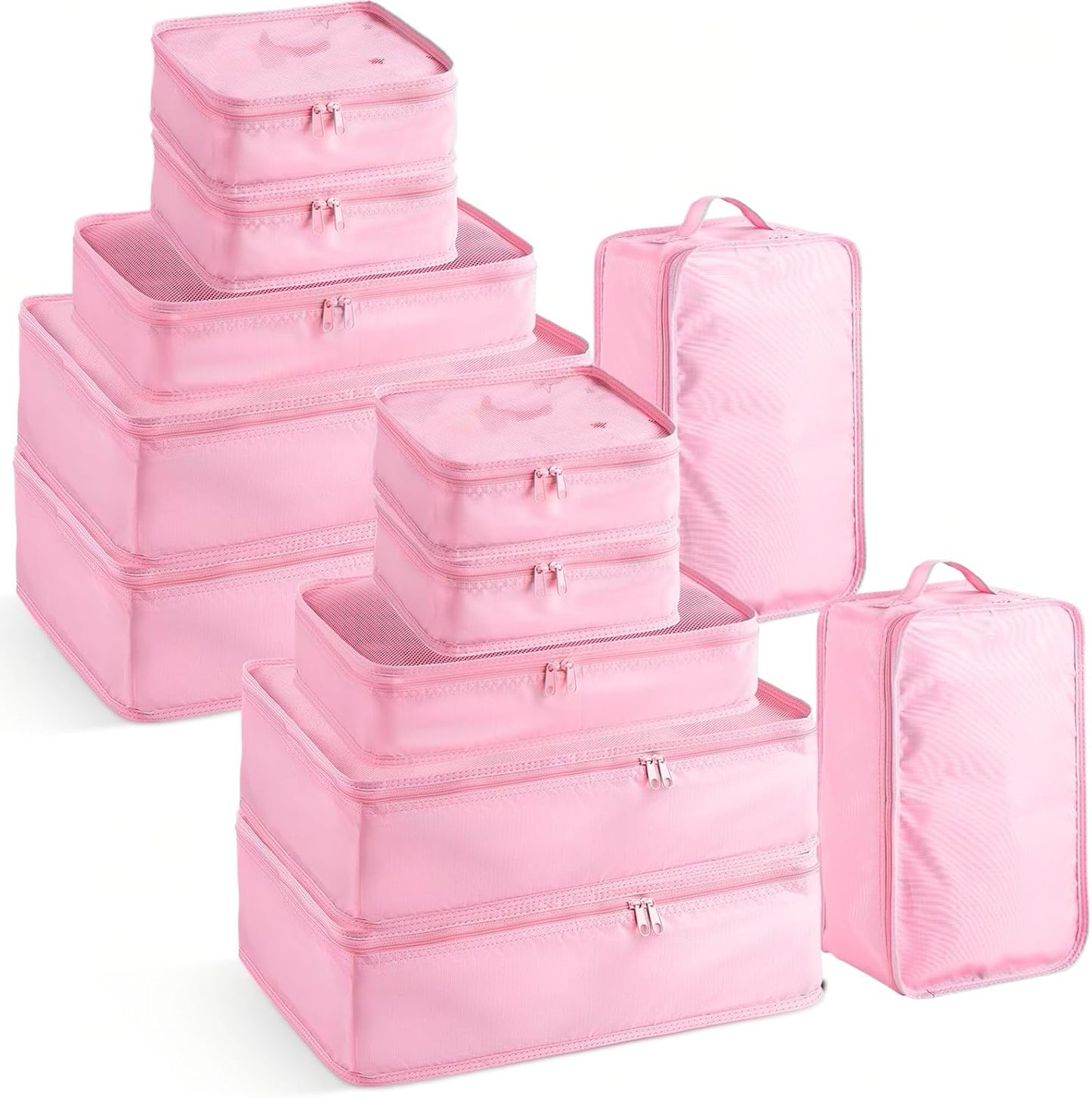 Reginary 6 Set Travel Packing Cubes Luggage Organizer Set Lightweight Suitcase with Shoe Bag for Clothes Toiletries