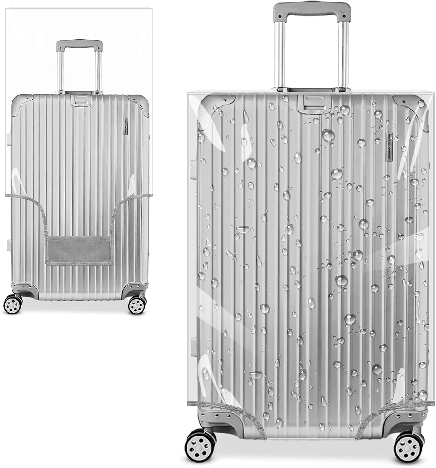 Yotako Clear PVC Suitcase Cover Tough Protector, 30 Inch Luggage Covers for Wheeled Suitcase 30"