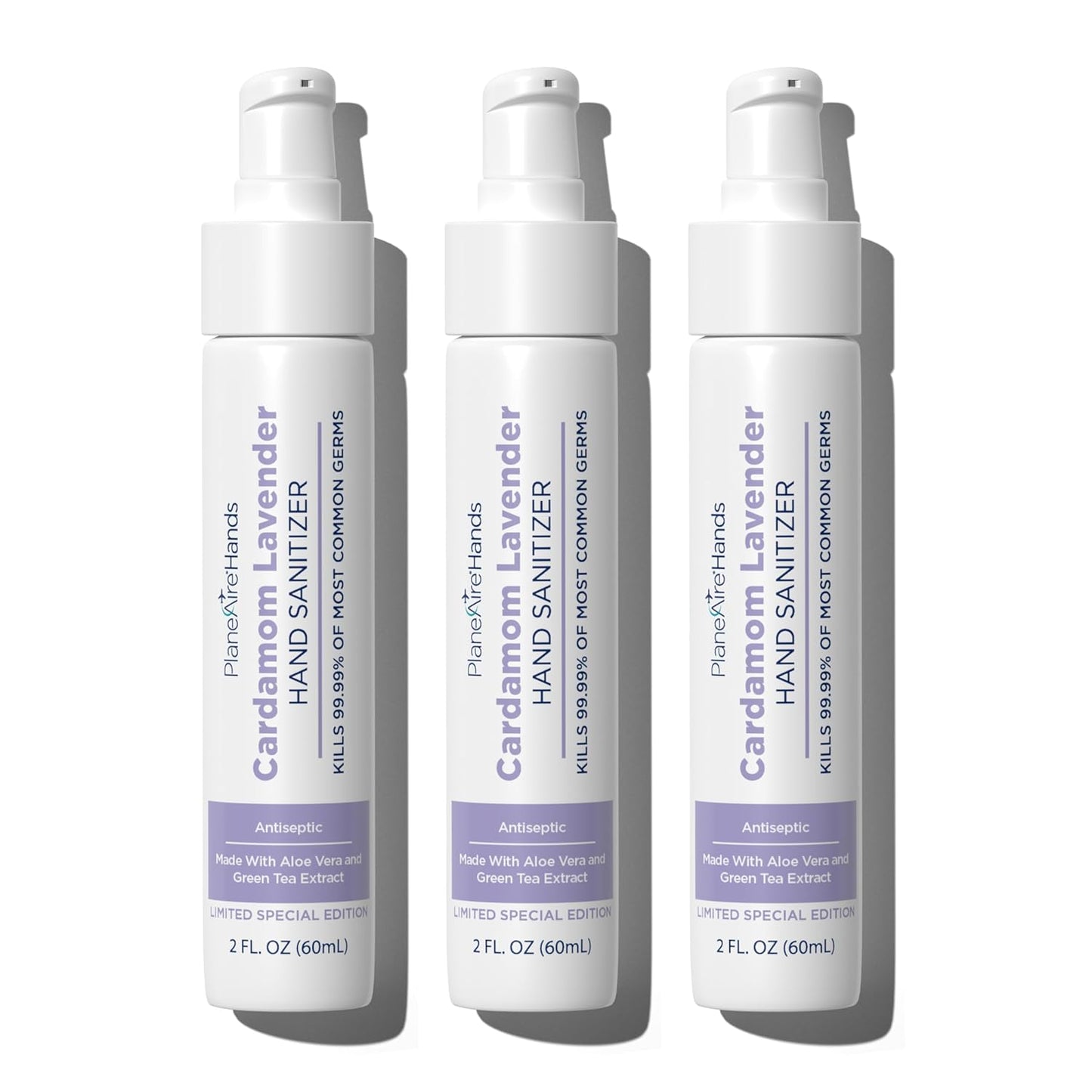 Cardamom Lavender Lotion Hand Sanitizer | Travel Size | Moisturizing Hand Lotion | Made with Aloe Vera & Essential Oils | Rich in Vitamin E | Cleanse & Moisturize | Scented Hand Sanitizer | 3-Pack