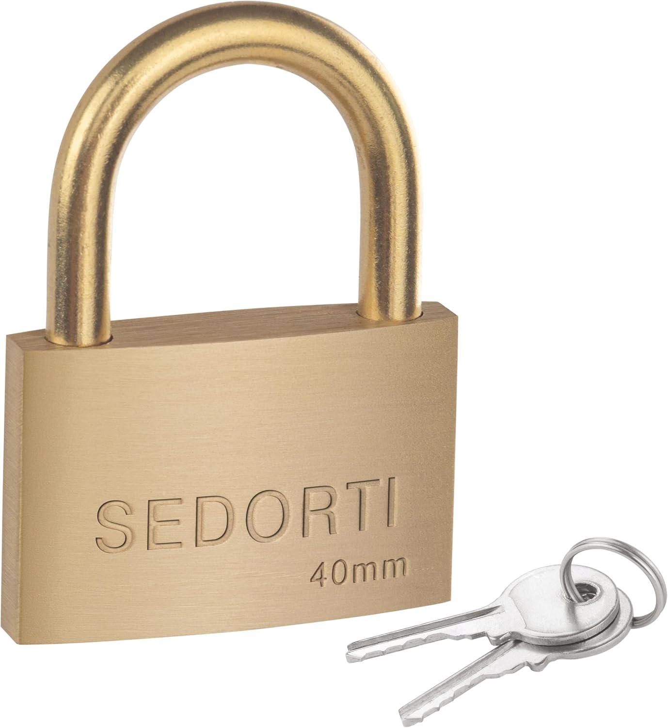 Rust Proof Lock, Solid Brass Padlock with Brass Shackle, 1-1/2" Wide, Light Duty Small Marine Grade Padlock