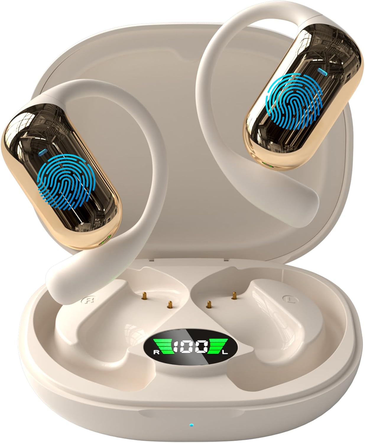 Wireless Earbuds, Translation Earbuds Real Time- Audifonos Traductores Inglés Español, 3-in-1 Translator Earbuds with 144 Languages, HF Sound, Bluetooth 5.4 Headphones for Travel Sport Workout (White)