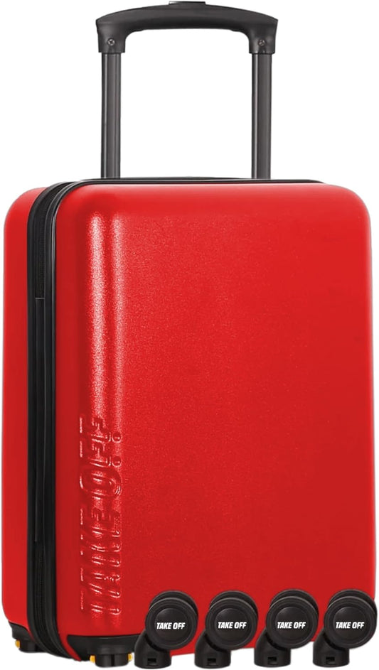 Take OFF Luggage Personal Item 3.0 – 18x14x8 Underseat Carry On with Removable Wheels – TSA Lock, Hardshell Suitcase – Fits Tight Airline Size Rules – No-Fee Lightweight Travel Bag