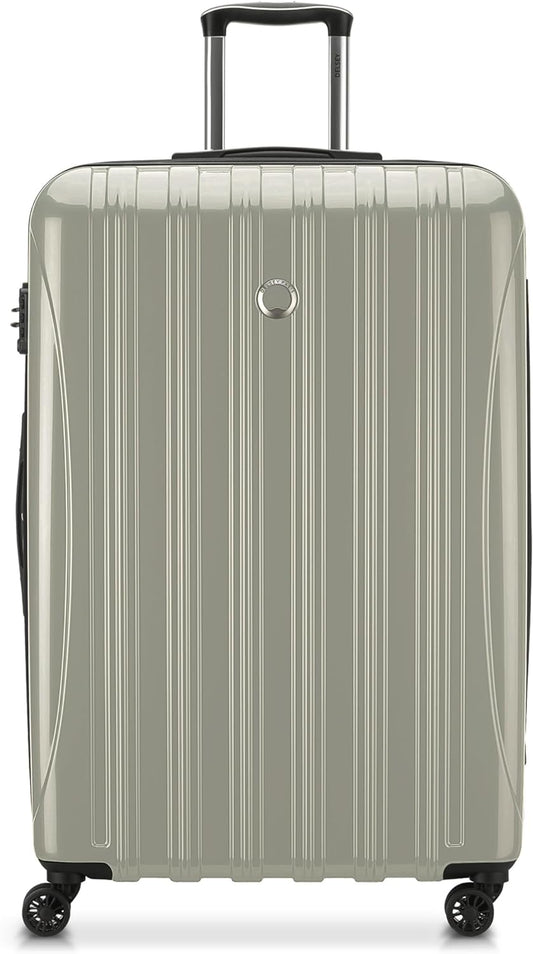 DELSEY PARIS Helium Aero Hardside Expandable Luggage with Spinner Wheels, Latte, Checked-Large 28 Inch