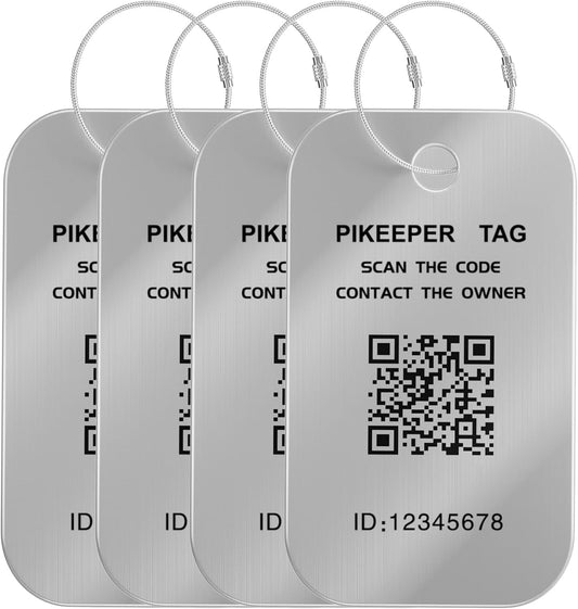 Smart QR Code Luggage Tags - Show Location When Scanned, Customizable Info with Privacy Protection, 4-Pack Waterproof & Durable Travel Labels for Suitcases, Backpacks & More