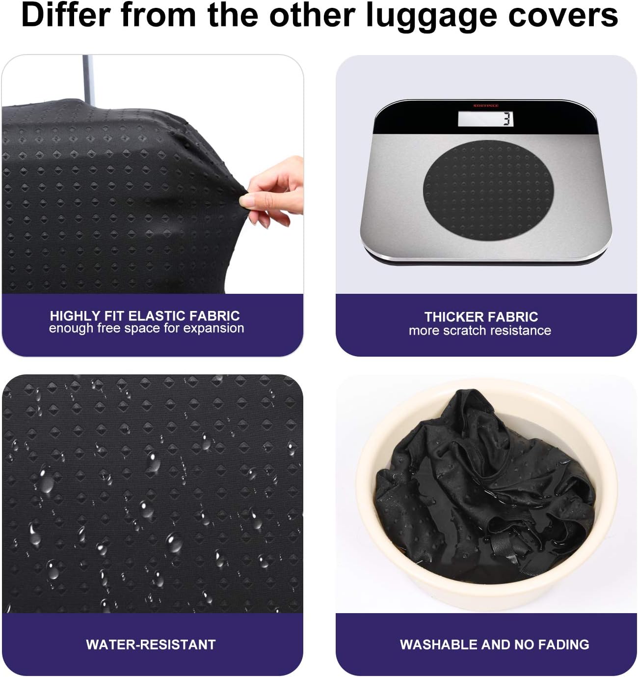 7-Mi Travel Suitcase Protective Cover 26"-28" Suitcase Protective Cover & High Elastic Spandex Size L