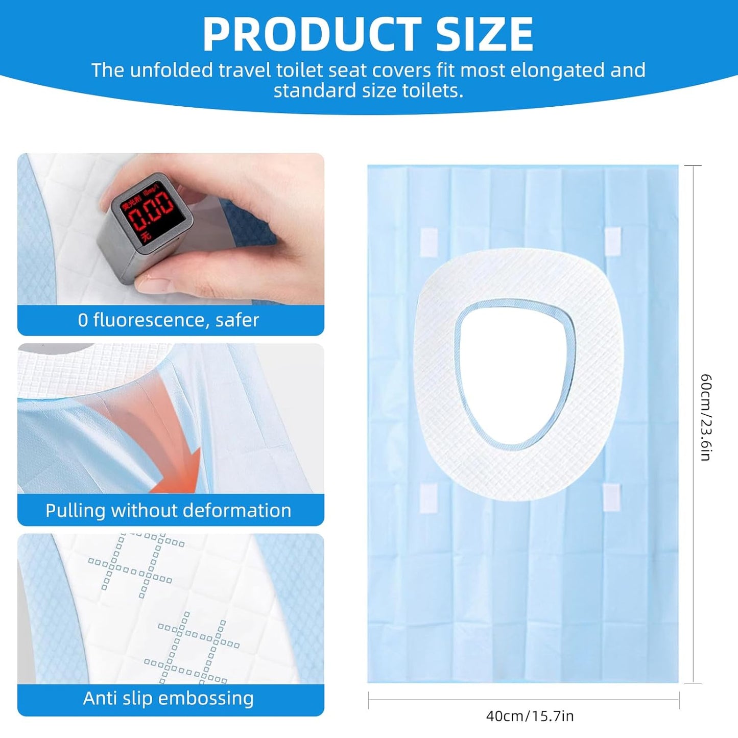 35 Pack Toilet Seat Covers Disposable 16x24 Inch XL Portable Toilet Liners Travel Seat Cover for Outdoors,Hotel, Hospital, Travel, Public Toilet Seat Cover (35 Pack, XL)