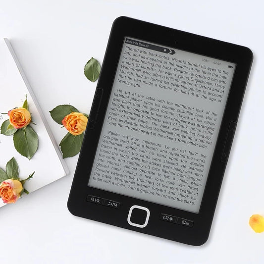 BK6033 Ebook Reader, 6in EInk Screen E Reader, Built in 8G Memory, Adjustable Font Sizes, Types & Brightness, Portable Electric Book Readers, Audiobooks, 32G Expansion