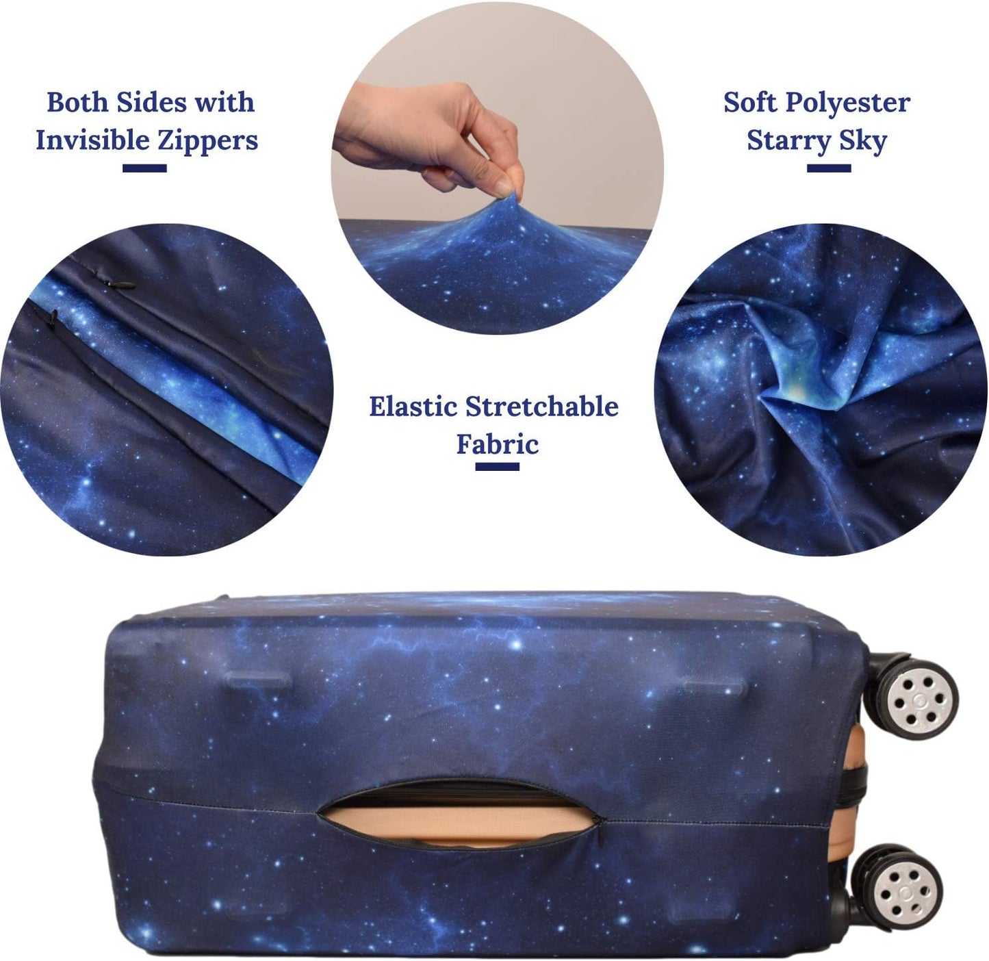 Luggage Cover, Protective Washable Suitcase Cover - Travel Elastic Spandex Suitcase Protector Fits 19 to 20 Inch Galaxy