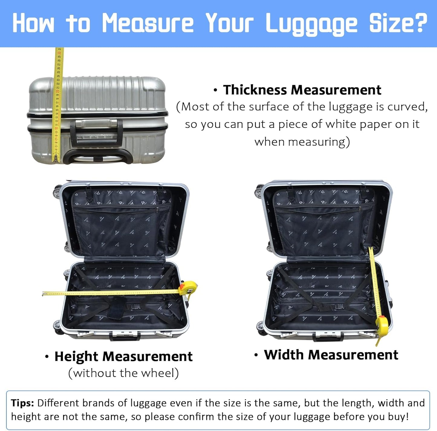 Luggage Cover for Suitcase Elastic Suitcase Cover Protector, Carry On Luggage Sleeve Anti Scratch Travel Essentials Suitcase Cover Fits 27-29