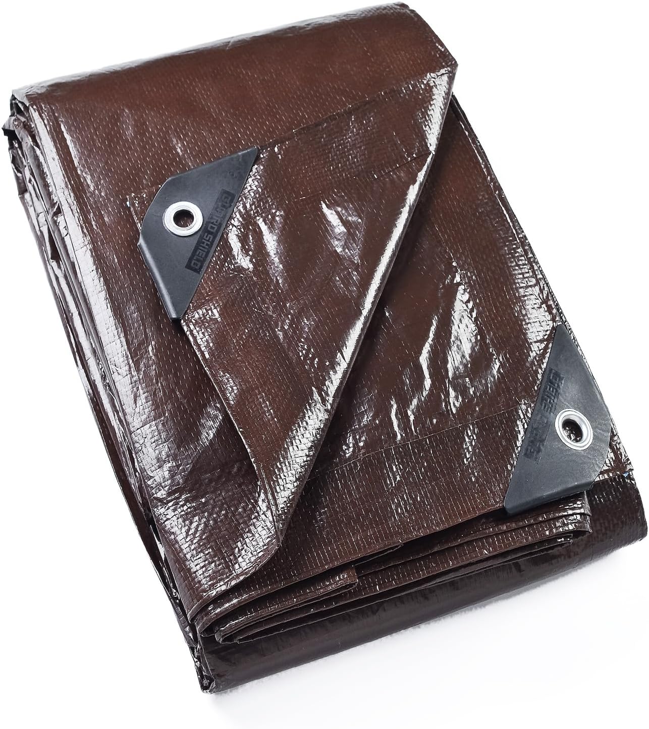 GUARD SHIELD Brown Tarp 10x12 Feet Waterproof Tarps Lightweight Camping Tarp Outdoor Multi Purpose Poly Cover 6mil