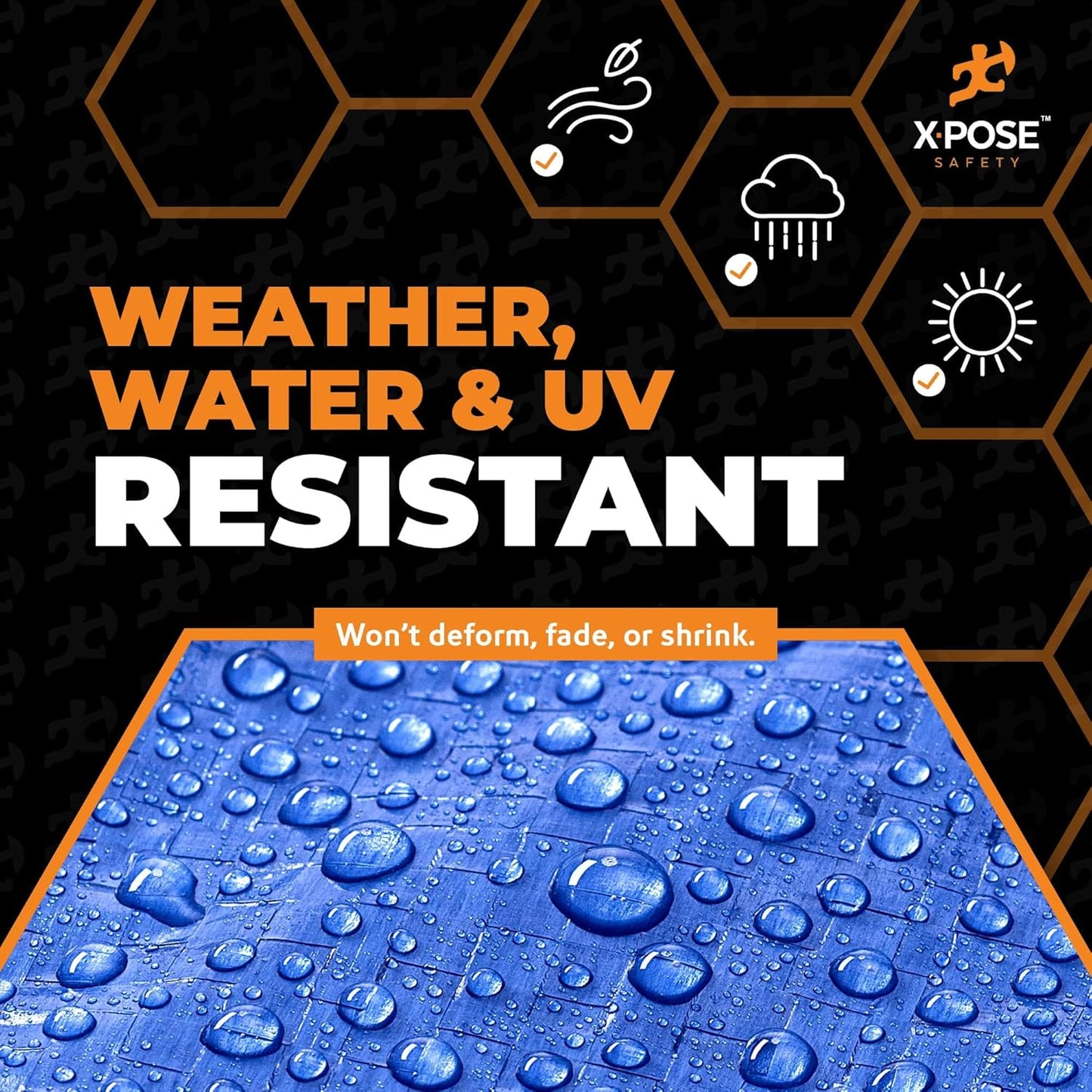 Better Blue Poly Tarp 15' x 30' - Multipurpose Protective Cover - Lightweight, Durable, Waterproof, Weather Proof - 5 Mil Thick Polyethylene - by Xpose Safety