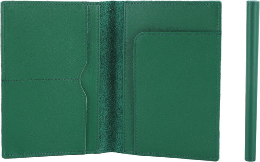 STAR VISTA Albatross Leather Travel Passport Holder, Minimalist Design, Calfskin Leather Case for Women and Men - Slim Passport Wallet, Bifold, RFID Blocking, Green