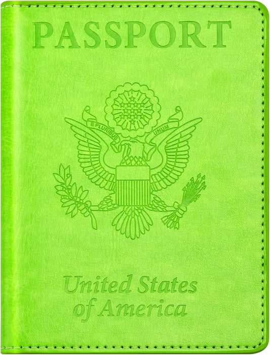 BB-green Passport and Vaccine Card Holder Combo with Vaccine Card Slot, Wallet, Cover for Women and Men