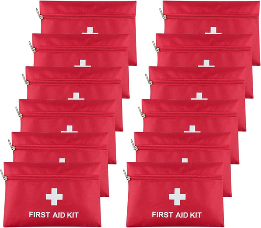 AOUTACC 12 Pack First Aid Kit Empty Bag, Travel Empty First Aid Kit Pouch for Emergency at Home, Office, Car, Outdoors, Boat, Camping, Hiking(Bag Only)