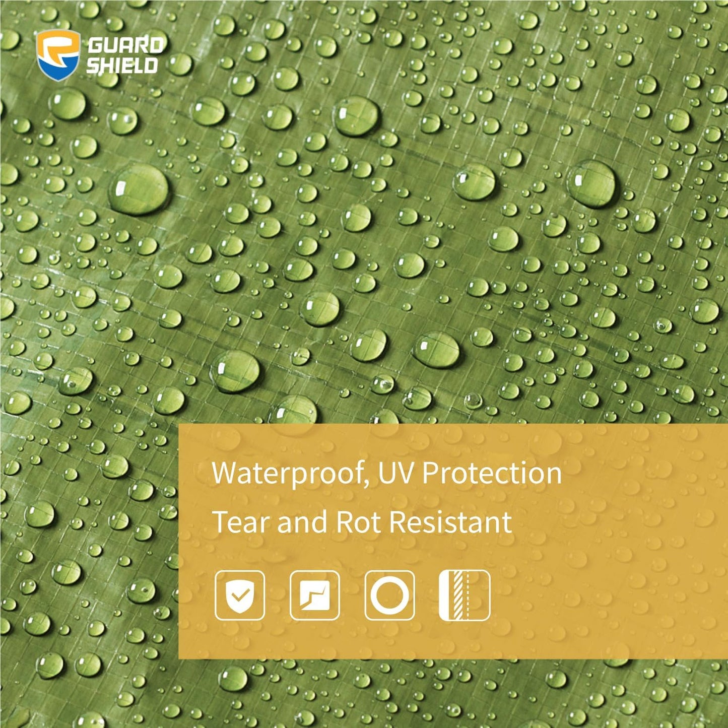 GUARD SHIELD Tarp Green 10x10 Feet Multi Purpose Waterproof Poly Tarp Cover 5mil