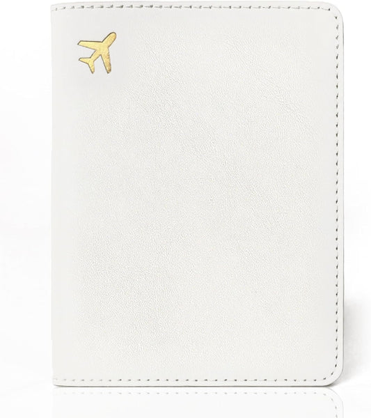 Passport Holder for Travel Essentials,RFID Blocking Passport Cover Case for Travel Accessories,Travel Wallet for Women Men (Cream)