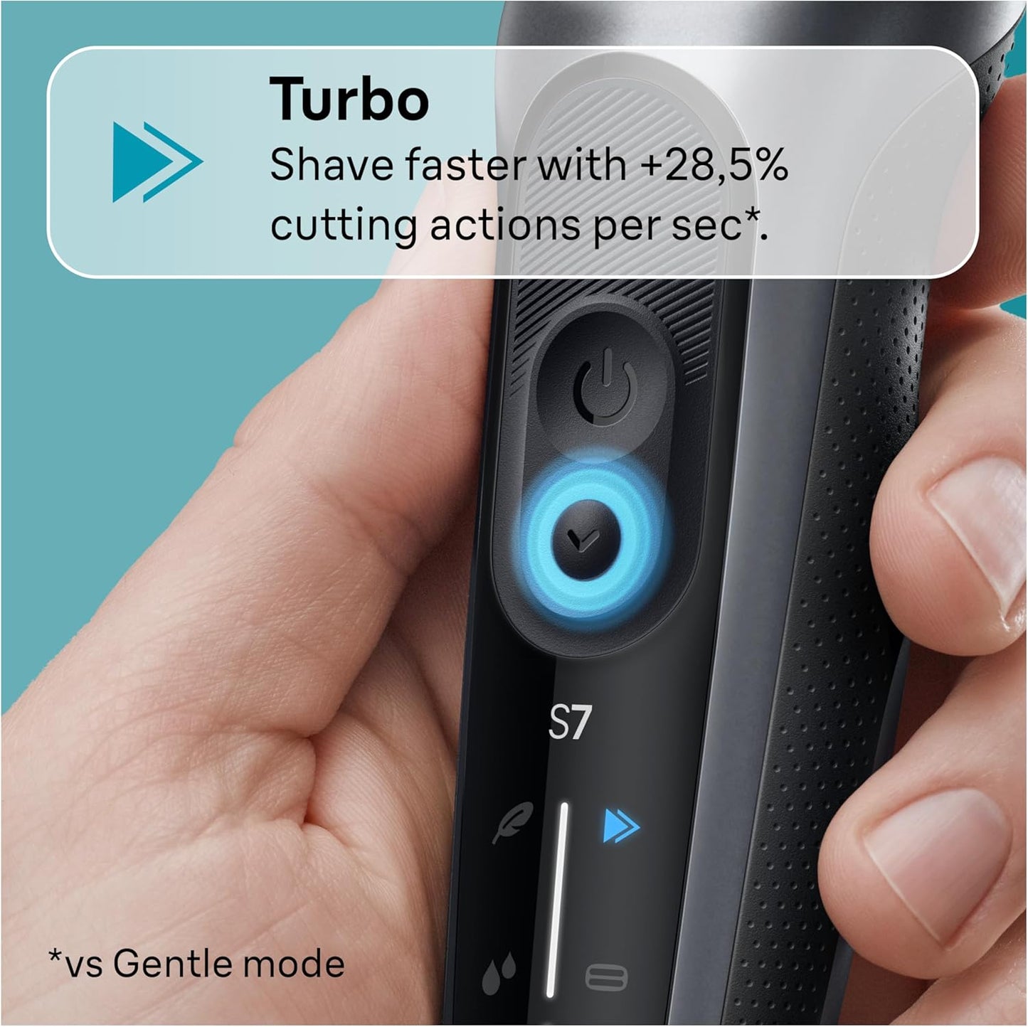 Braun Electric Shaver for Men, Series 7 7120s, Wet & Dry Shave, Turbo & Gentle Shaving Modes, Waterproof Foil Shaver, with Precision Trimmer, Space Grey