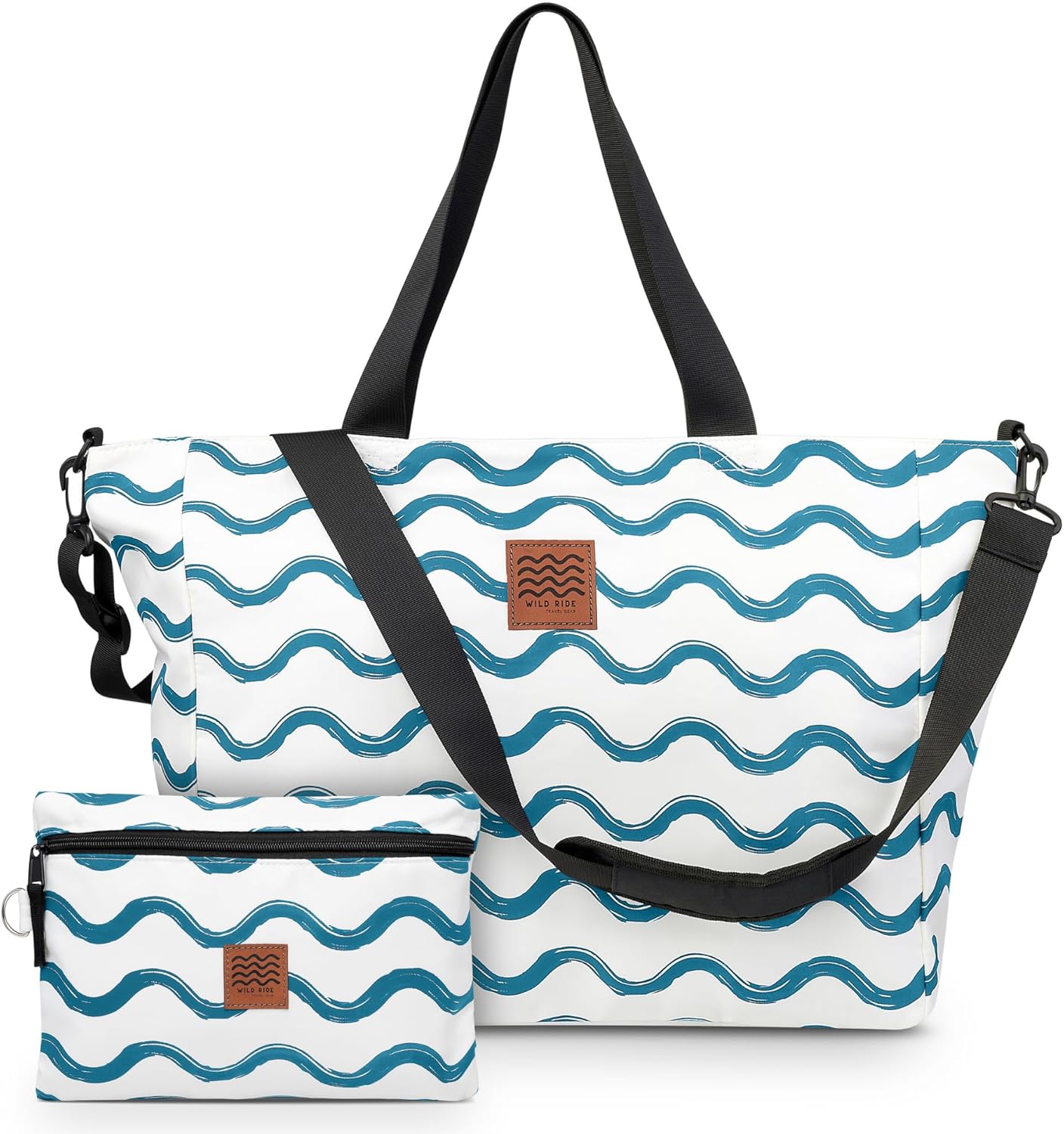 Large Beach Tote Bag for Women – Foldable & Packable Travel Bag with Zipper & Waterproof Pouch, Lightweight & Sandproof