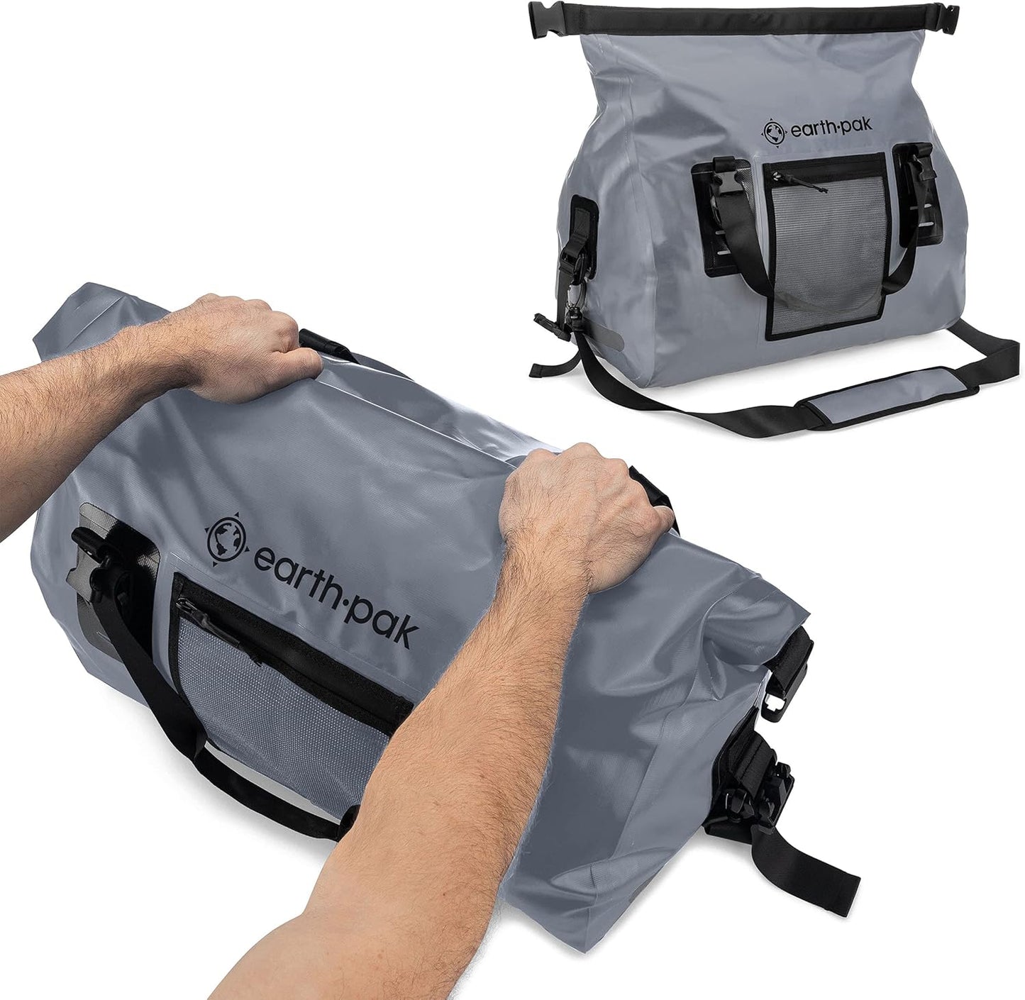 Earth Pak Waterproof Duffel Bag - Heavy Duty Motorcycle Dry Bag with Large Storage Space Perfect for Traveling, Camping, Kayaking, Fishing & Canoeing Bag 50L/70L/90L/120L Sizes