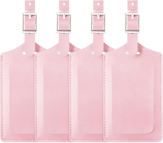 Travelambo Luggage Tags for Suitcases PU Leather Travel Tags Bag Tags Privacy Protection Travel Essentials