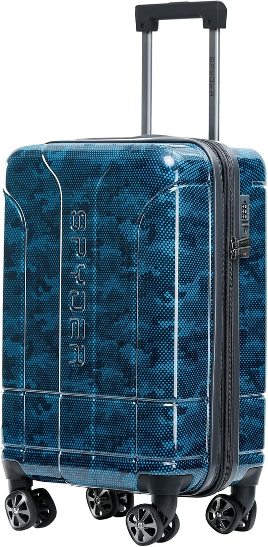 Spyder Matrix 20 Inch Carry On Expandable Hardside Upright Suitcase with 360° Spinner Wheels, TSA Approved Lock, Blue