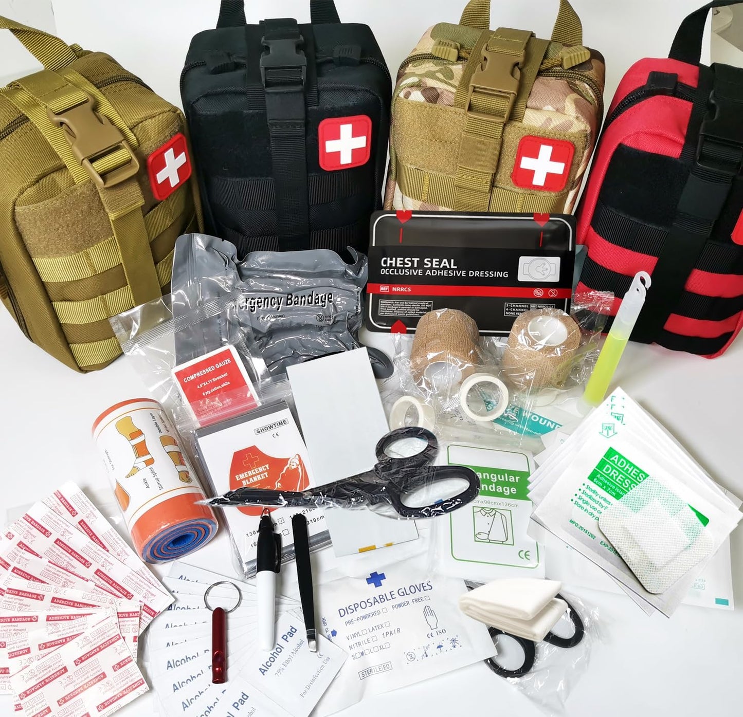 IFAK Kit Trauma Kit Military Medical First Aid Kits Bleeding Contral Emergency Survival Bug Out Bag for Camping Gear Supplies Hiking (Black)