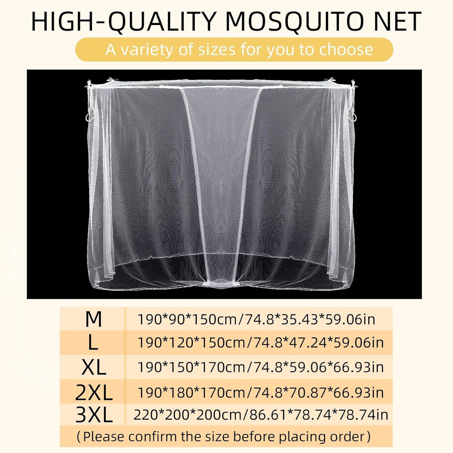 4 Corners Mosquito Net for Mosquiteros para Camas Bed Canopies Netting Bed Drapes Rectangular Mosquito Mesh for Camping Home Outdoor Travel(White,L75 X W47 X H59 Inch,Opening)