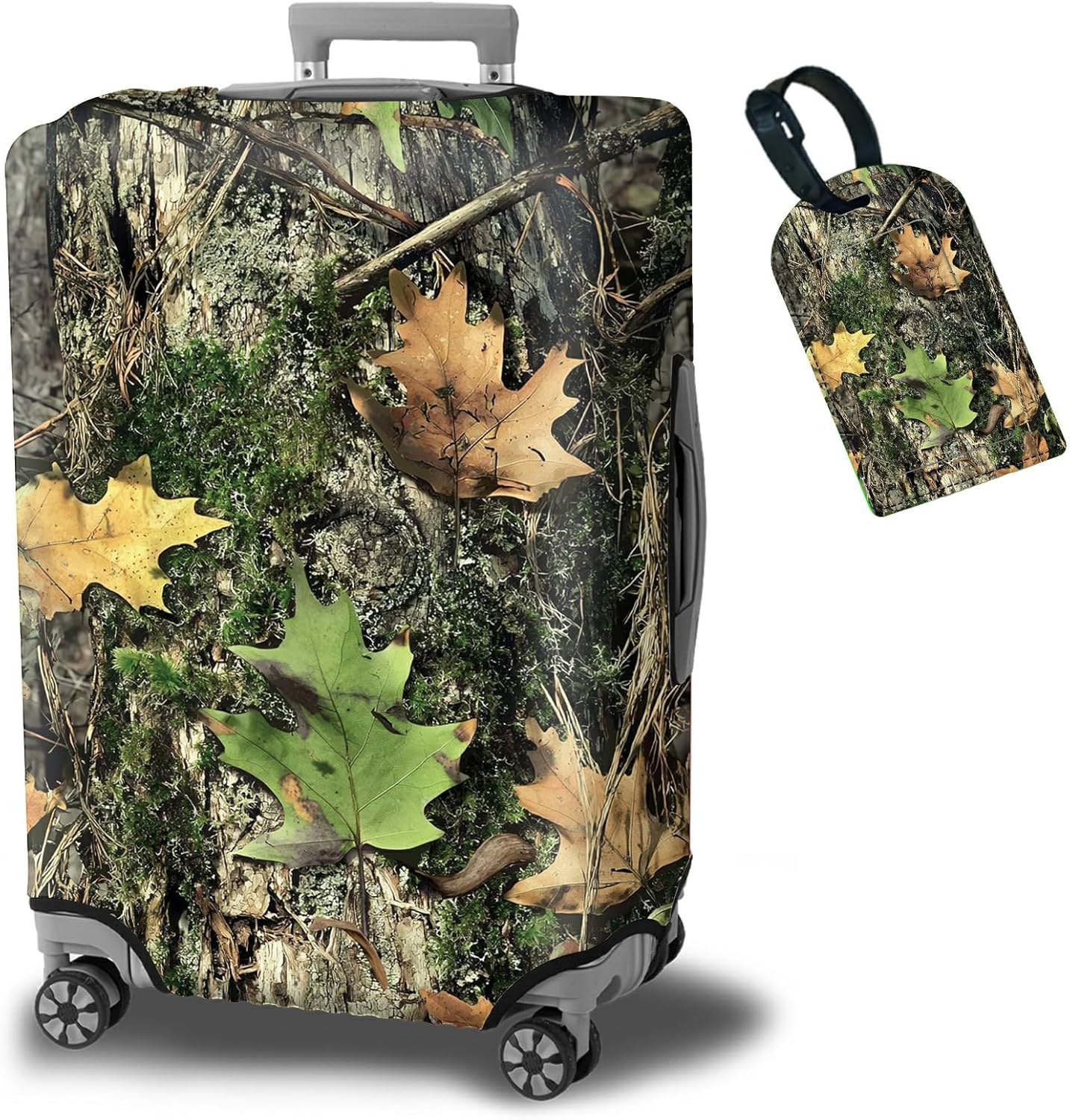 Luggage Cover Plus - Camo Tree Travel Suitcase Cover for 26-28 inch Luggage with Concealed Zipper, Washable Elastic Cloth, Dustproof, Anti-Scratch