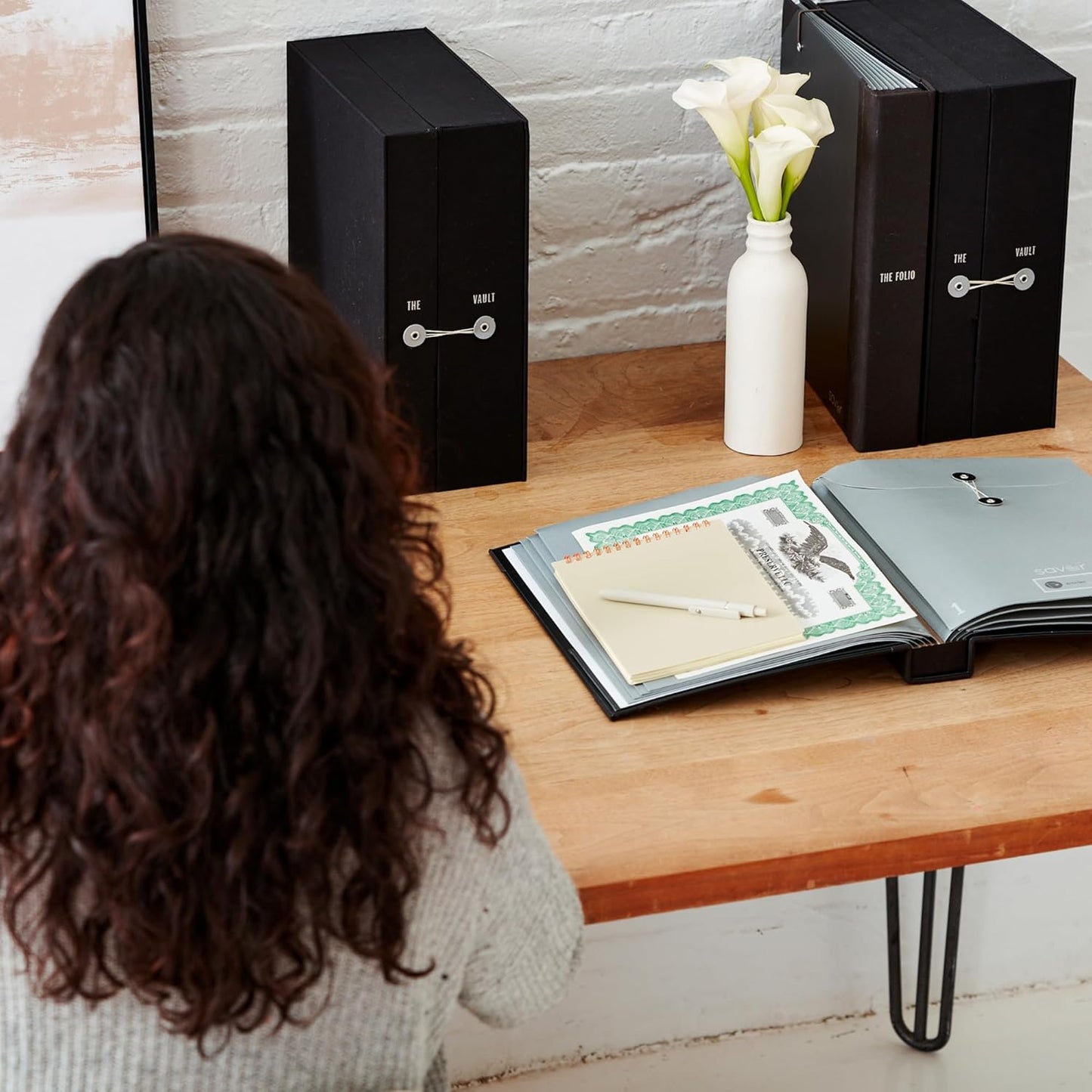 Savor | 2025 Edition The Folio™ Document Organizer | Custom Dyed Cloth-Bound Expanding File for Important Papers, Passports, Birth Certificates & More | Ideal for Home Organization & Graduation Gift