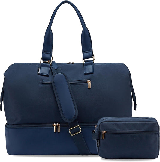 Weekender Bags for Women, Large Travel Duffel Bag with Shoes Compartment, Carry On Overnight Tote Bags with Toiletry Bag
