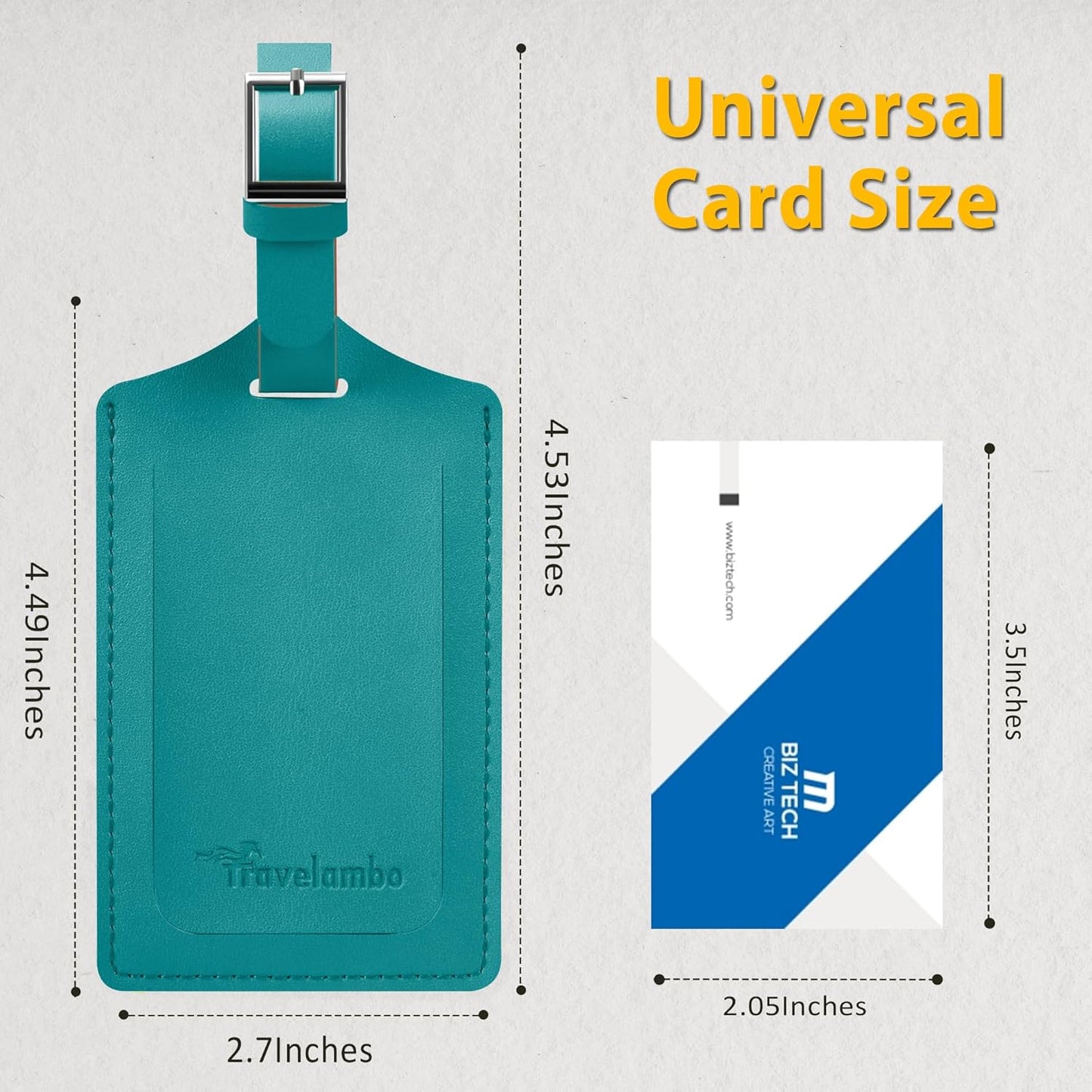 Travelambo Luggage Tags for Suitcases PU Leather Travel Tags Bag Tags Privacy Protection Travel Essentials