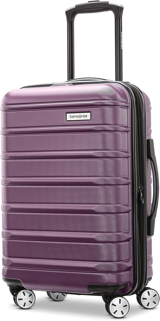 Samsonite Omni 2 International Carry-On Luggage with 360° Spinner Wheels - Scratch Resistant Hardshell - TSA, Airline-Approved - Expandable Polycarbonate Shell for Lightweight Travel - Purple