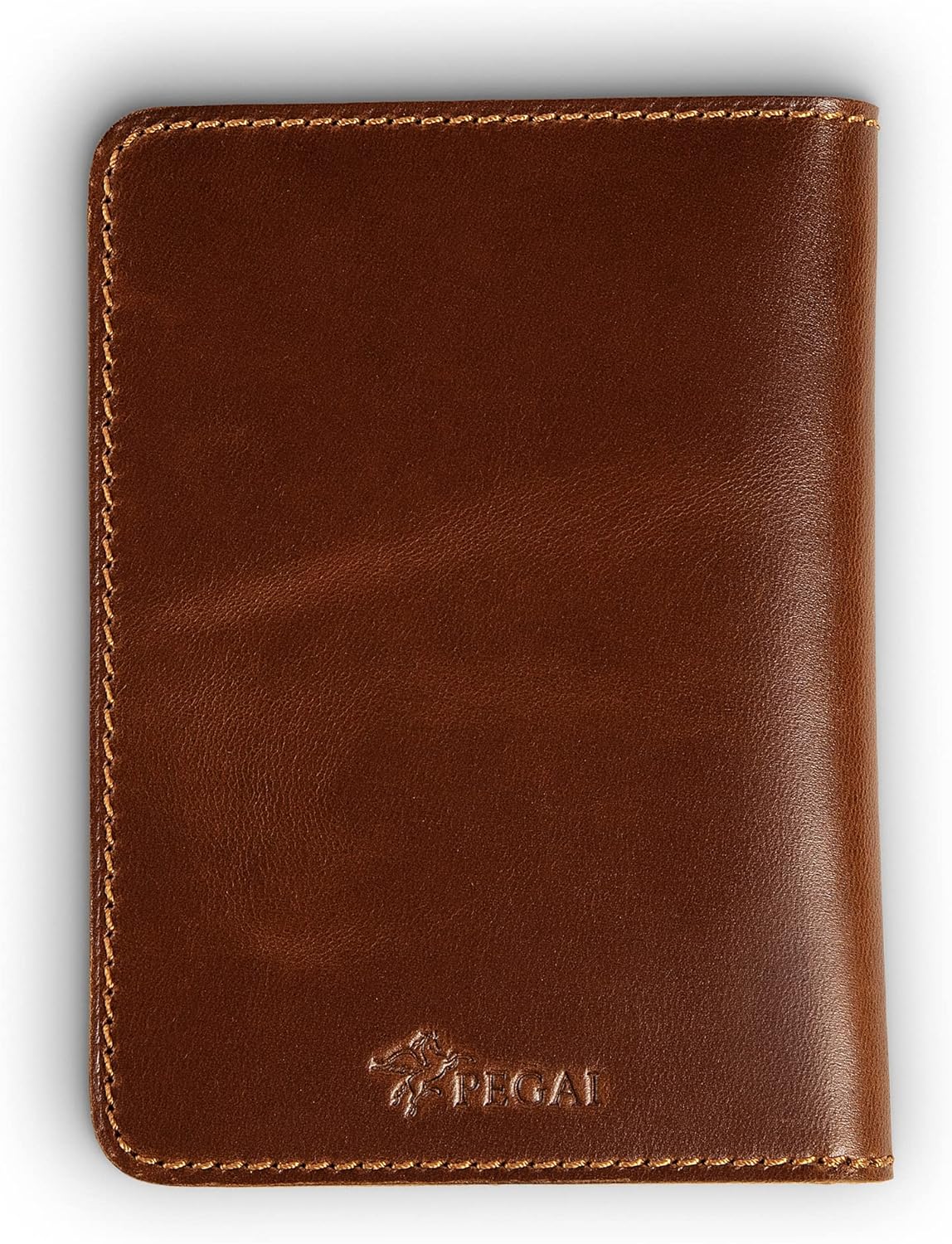 PEGAI Standard Full Grain Crazy Horse Leather Passport Holder | Custom Travel Passport Cover & Organizer | Handcrafted Leather Passport Wallet for Men and Women | Pike (Taba)