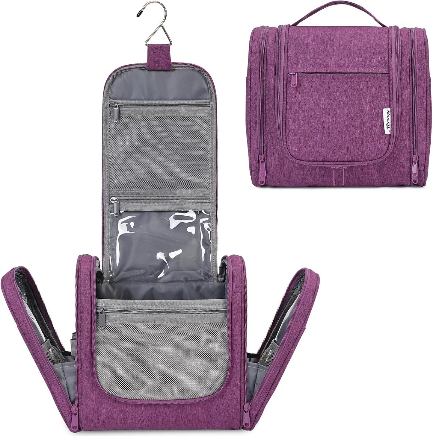 Narwey Hanging Toiletry Bag for Women Travel Makeup Bag Organizer Toiletries Bag for Cosmetics Essentials Accessories