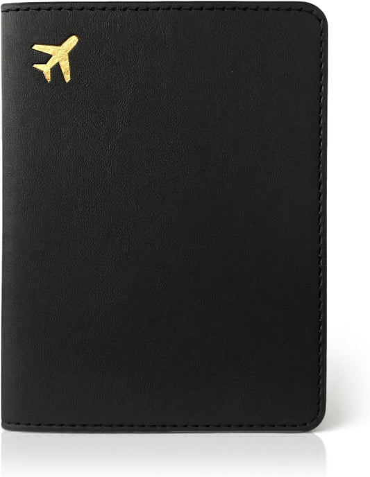 Passport Holder for Travel Essentials,RFID Blocking Passport Cover Case for Travel Accessories,Travel Wallet for Women Men (Black)