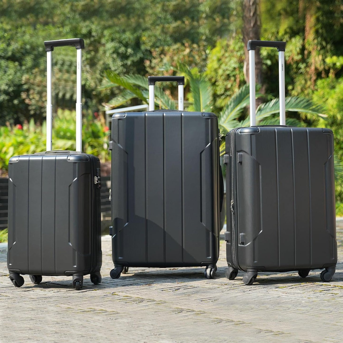 Merax 28 Inch Checked-Large Luggage with Wheels Aluminum Alloy Corner Hard Shell Suitcase TSA Luggage Suitcases for Travel Woman Men(Black)