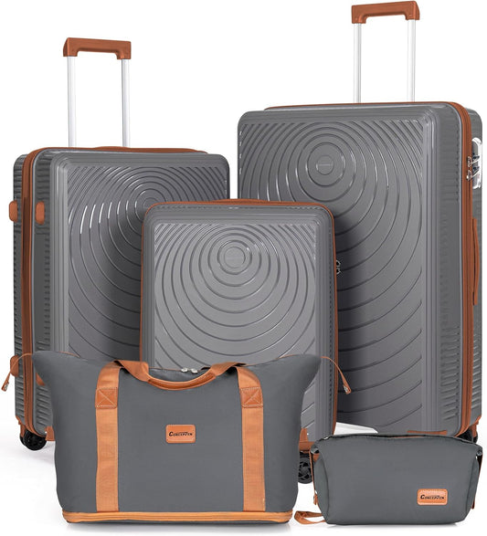 Luggage Sets 5 Piece, Suitcases with Wheels, Hardshell Suitcase Set, PP Carry on Luggage Set with TSA Lock, Travel Luggage
