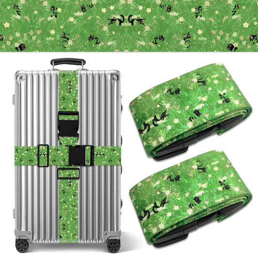 Luggage Straps for Suitcases TSA Approved, Luggage Identifiers for Suitcase, Adjustable Suitcase Strap for Baggage Security with Cute Patten, Travel Necessary Accessories (Tussock)